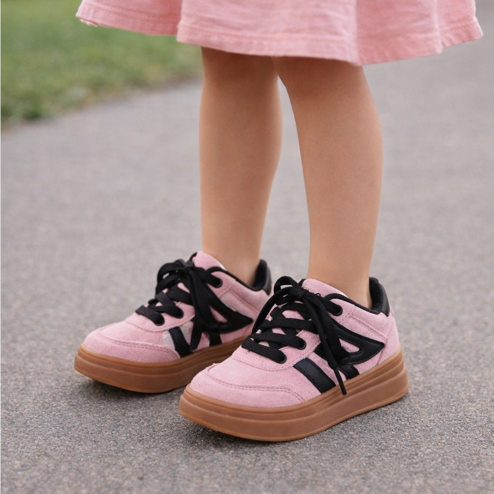 LINKS Pink and Black kids Fashion Sneakers size 10